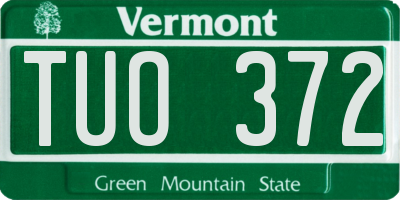 VT license plate TUO372