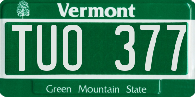 VT license plate TUO377