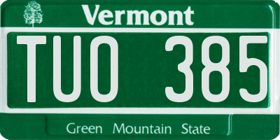 VT license plate TUO385
