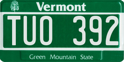 VT license plate TUO392