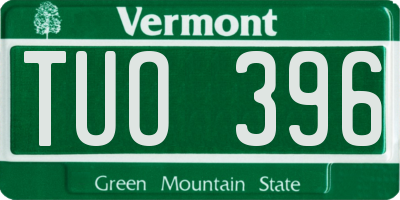 VT license plate TUO396