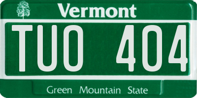 VT license plate TUO404