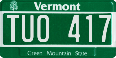 VT license plate TUO417