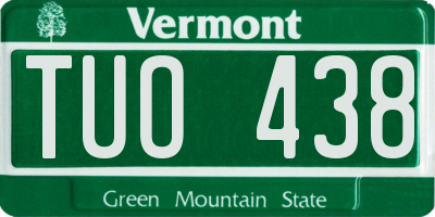 VT license plate TUO438