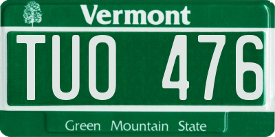 VT license plate TUO476