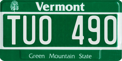 VT license plate TUO490