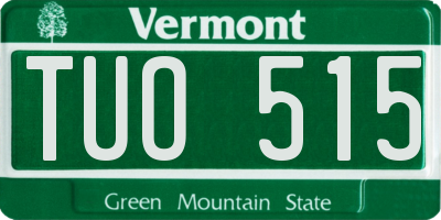 VT license plate TUO515