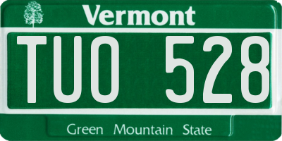 VT license plate TUO528