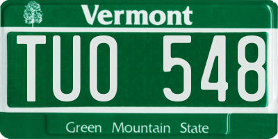 VT license plate TUO548