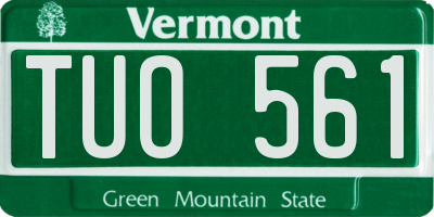 VT license plate TUO561