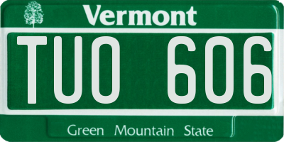 VT license plate TUO606