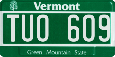 VT license plate TUO609