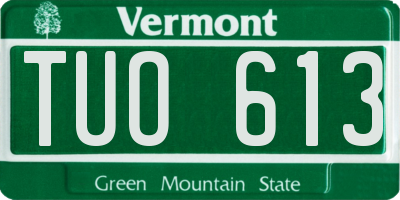 VT license plate TUO613