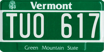 VT license plate TUO617