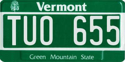 VT license plate TUO655