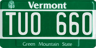 VT license plate TUO660