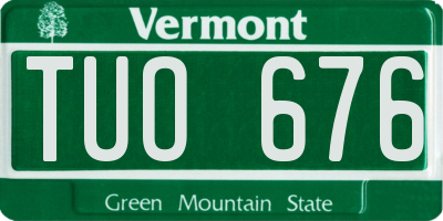 VT license plate TUO676