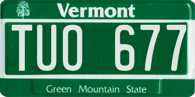 VT license plate TUO677