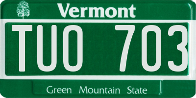 VT license plate TUO703