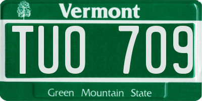 VT license plate TUO709