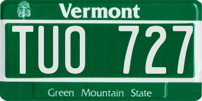 VT license plate TUO727