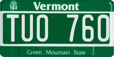 VT license plate TUO760