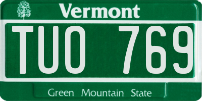 VT license plate TUO769