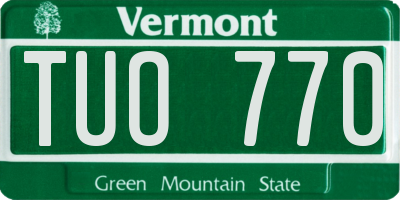VT license plate TUO770