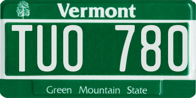 VT license plate TUO780
