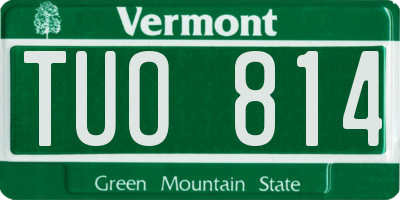 VT license plate TUO814