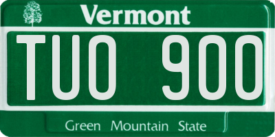 VT license plate TUO900