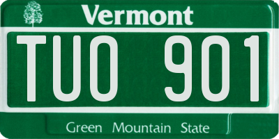VT license plate TUO901