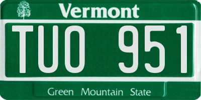 VT license plate TUO951