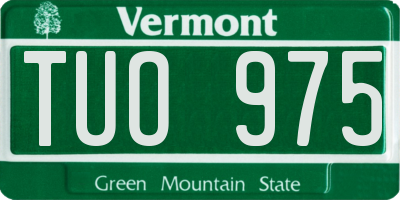 VT license plate TUO975