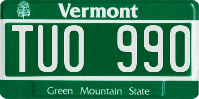 VT license plate TUO990