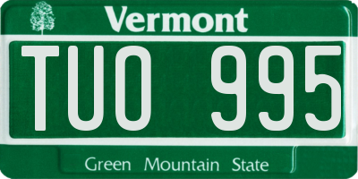 VT license plate TUO995