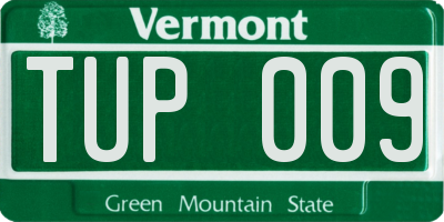 VT license plate TUP009