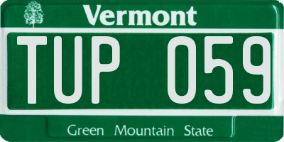 VT license plate TUP059