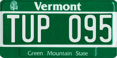 VT license plate TUP095