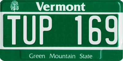 VT license plate TUP169