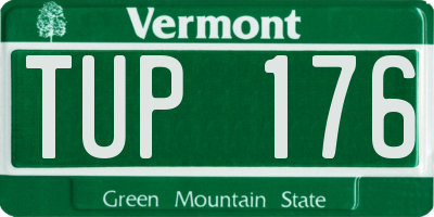 VT license plate TUP176