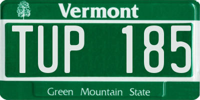 VT license plate TUP185