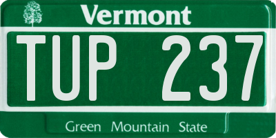 VT license plate TUP237