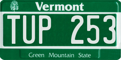 VT license plate TUP253