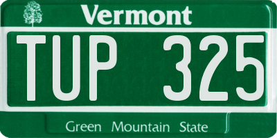 VT license plate TUP325