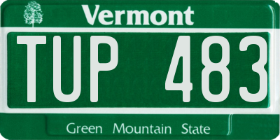 VT license plate TUP483