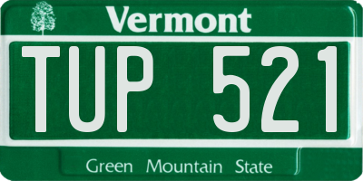 VT license plate TUP521