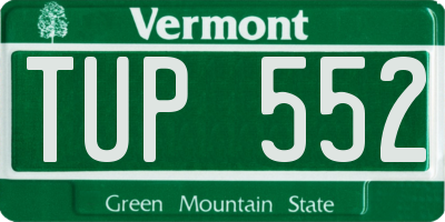 VT license plate TUP552