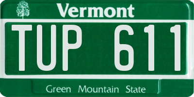 VT license plate TUP611