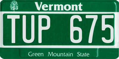 VT license plate TUP675